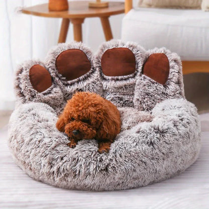 Cozy Paw-Shaped Calming Pet Bed