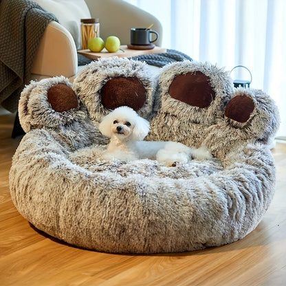 Cozy Paw-Shaped Calming Pet Bed